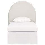 June Upholstered Twin Panel Headboard Ivory