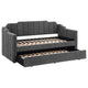 Sofá cama Kingston tapizado con dos camas individuales y cama nido color carbón