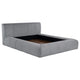 Cama Queen tapizada Wilshire con plataforma gris