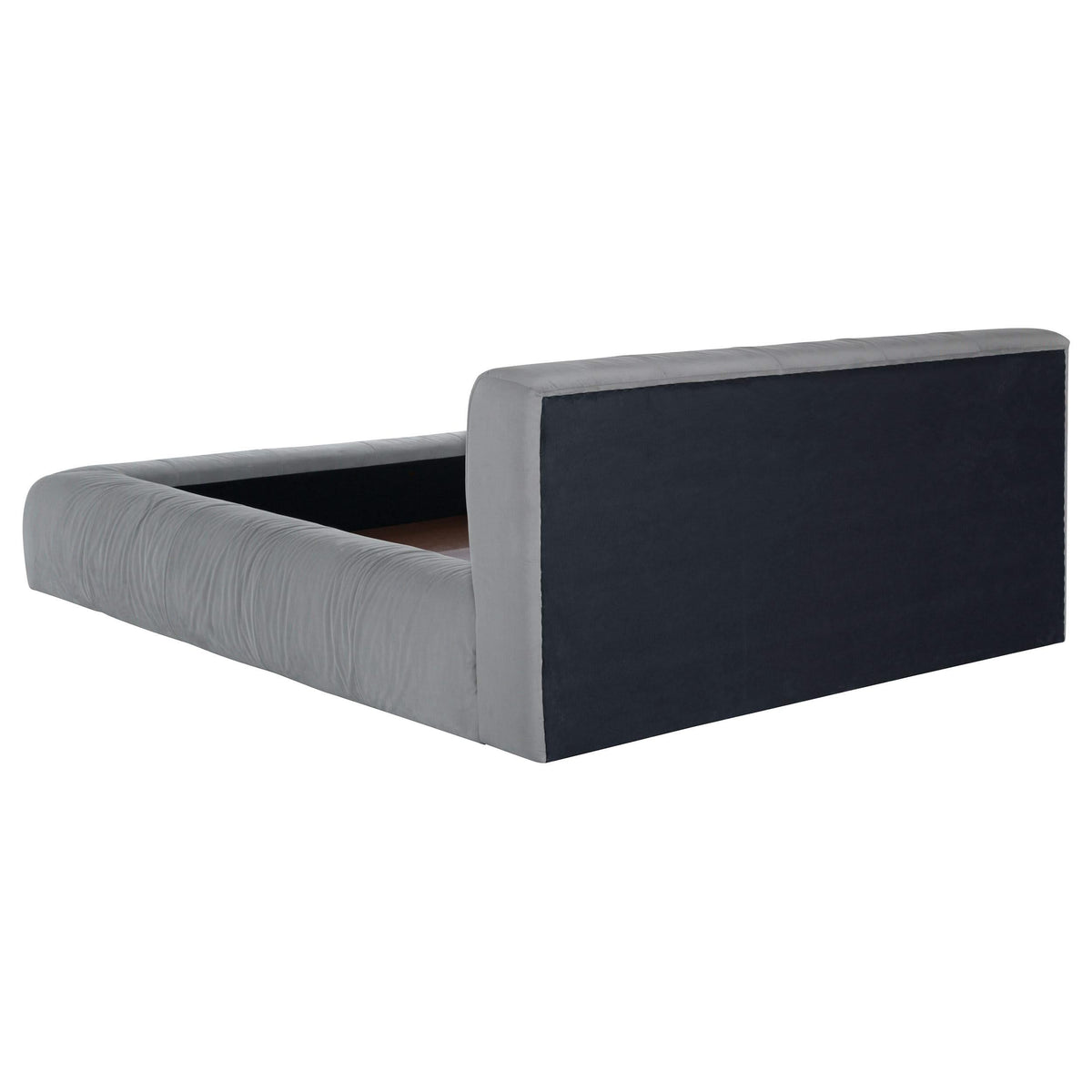 Cama Queen tapizada Wilshire con plataforma gris