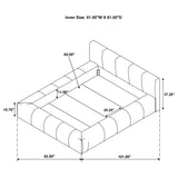 Cama Queen tapizada Wilshire con plataforma gris