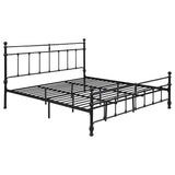 Cama Novak Eastern King de 48 pulgadas con marco abierto de metal, color negro mate