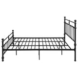 Cama Novak Eastern King de 48 pulgadas con marco abierto de metal, color negro mate
