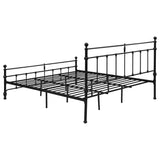 Cama Novak Eastern King de 48 pulgadas con marco abierto de metal, color negro mate