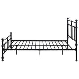 Cama Queen de metal Novak de 48 pulgadas con marco abierto, color negro mate
