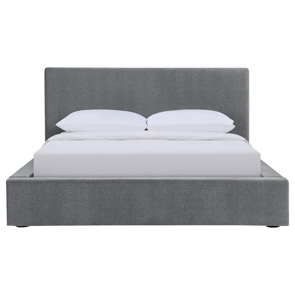 Cama Gregory tapizada de panel completo en color grafito