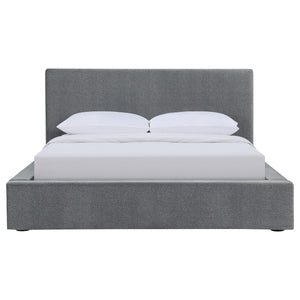 Cama Gregory tapizada de panel completo en color grafito