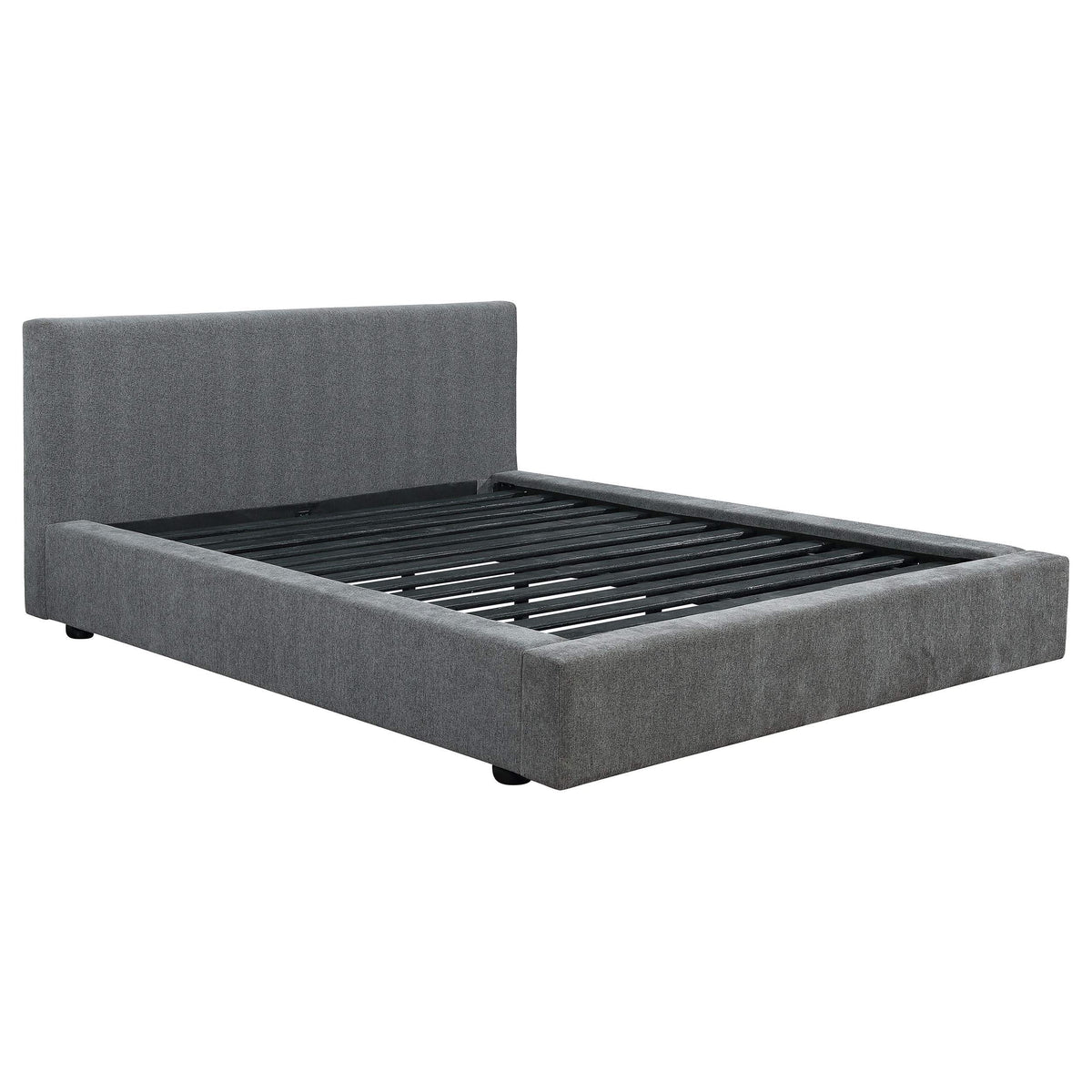 Cama tapizada Gregory California King con paneles en color grafito