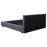 Cama tapizada Gregory California King con paneles en color grafito