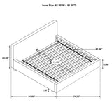 Cama Queen tapizada Gregory con paneles en color grafito
