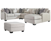 Dellara 4-Piece Sectional with Ottoman