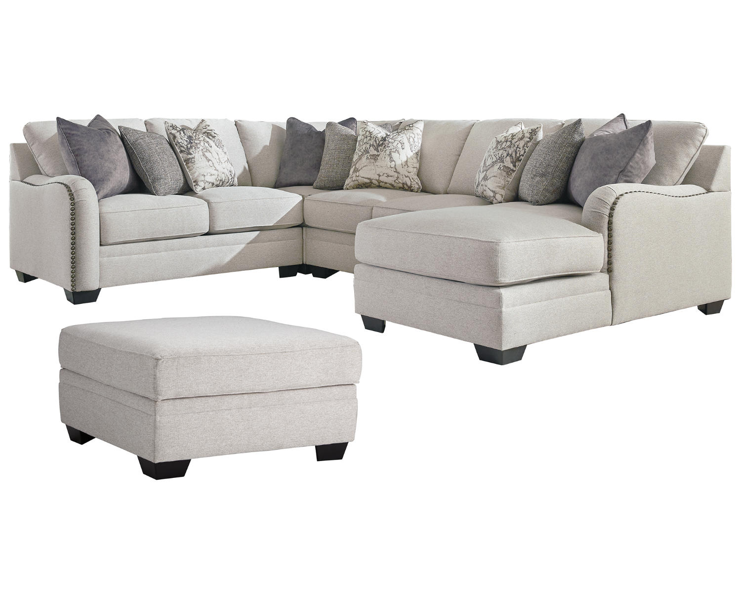 Dellara 4-Piece Sectional with Ottoman