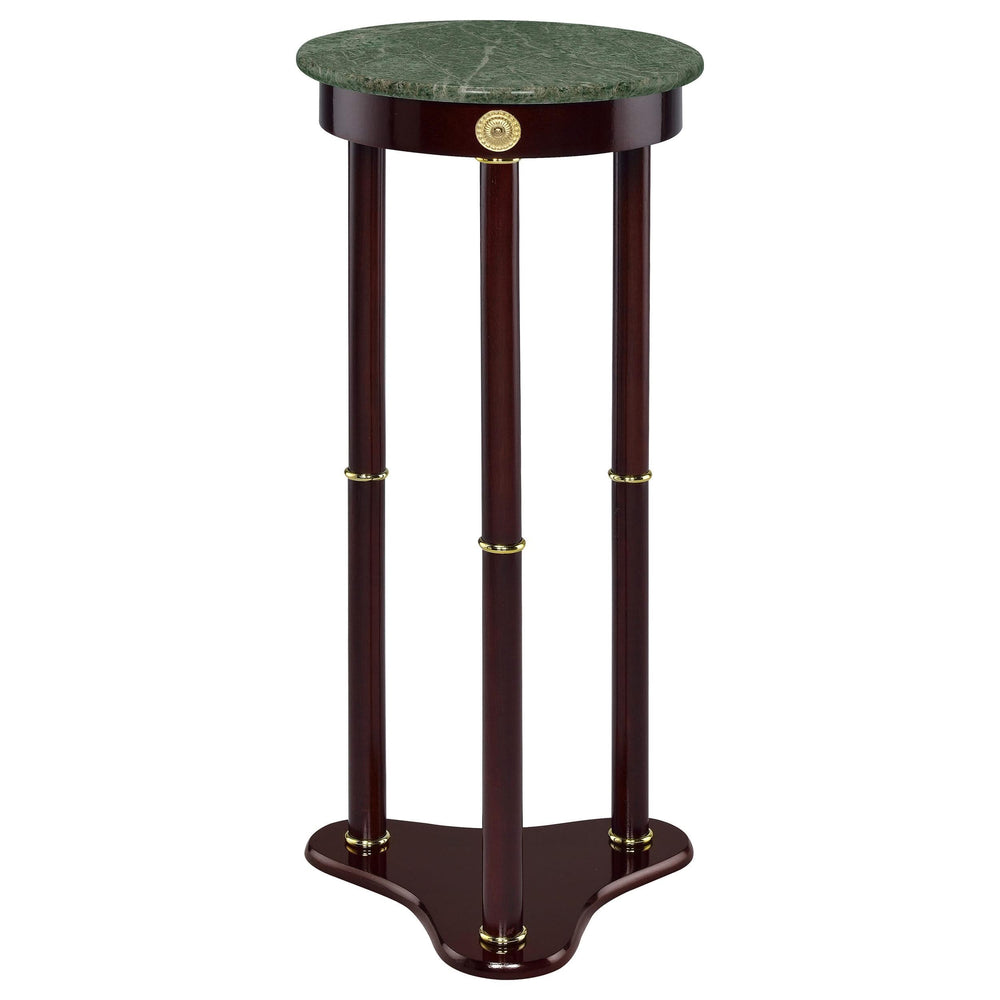 Soporte para plantas con tapa redonda de mármol Merlot de Edite