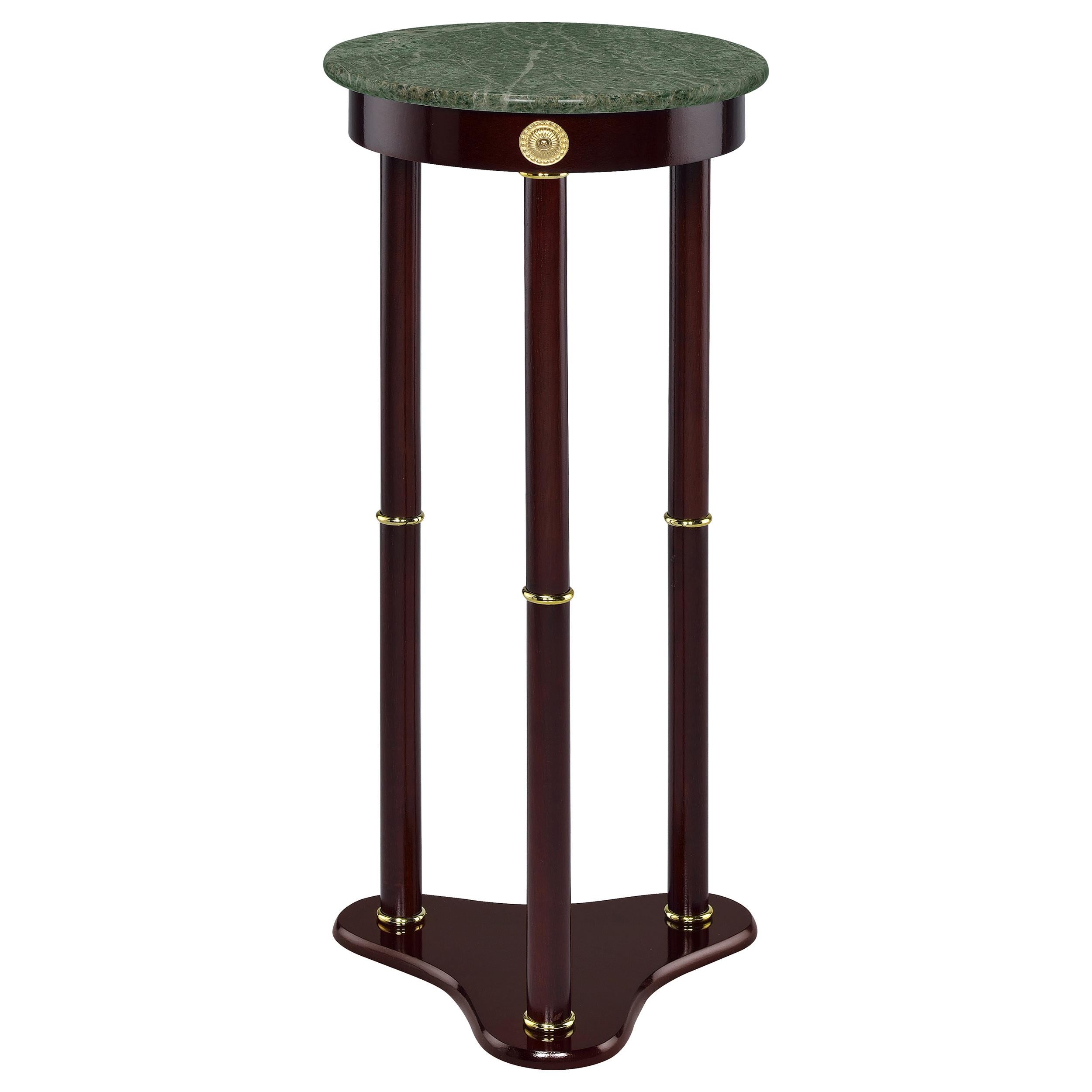 Edite Round Marble Top Plant Stand Merlot