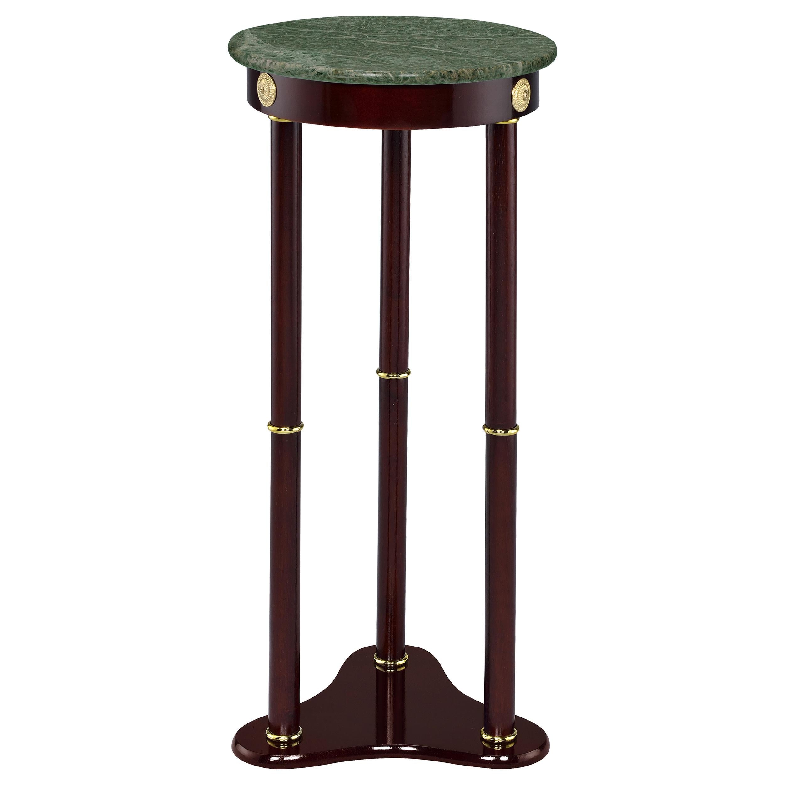 Edite Round Marble Top Plant Stand Merlot