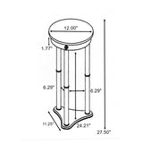 Soporte para plantas con tapa redonda de mármol Merlot de Edite