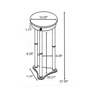 Soporte para plantas con tapa redonda de mármol Merlot de Edite