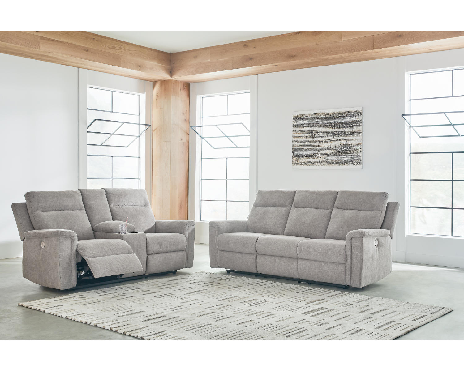 Barnsana Power Reclining Sofa, Loveseat and Recliner