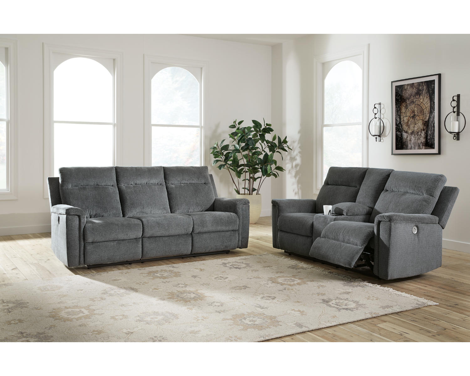 Barnsana Power Reclining Sofa, Loveseat and Recliner