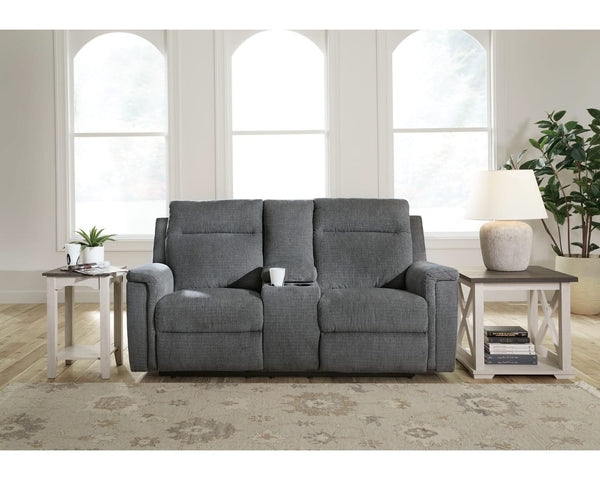 Loveseat reclinable eléctrico con consola Barnsana
