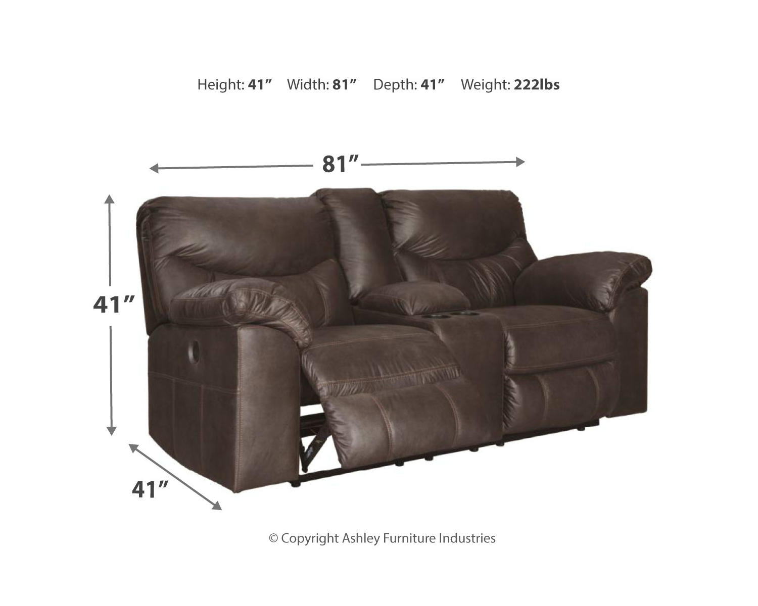 Boxberg Power Reclining Loveseat with Console