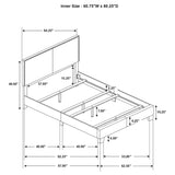 Cama Boyd tapizada Queen con paneles en color marfil