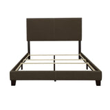 Cama Boyd tapizada Queen con paneles en color carbón