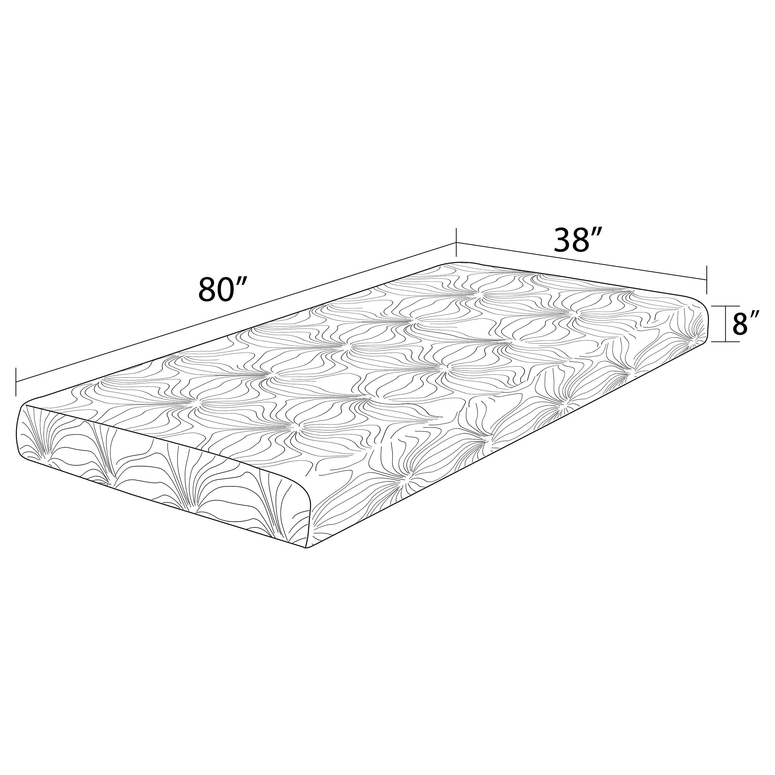 Keegan 8-inch Twin Long Memory Foam Mattress White