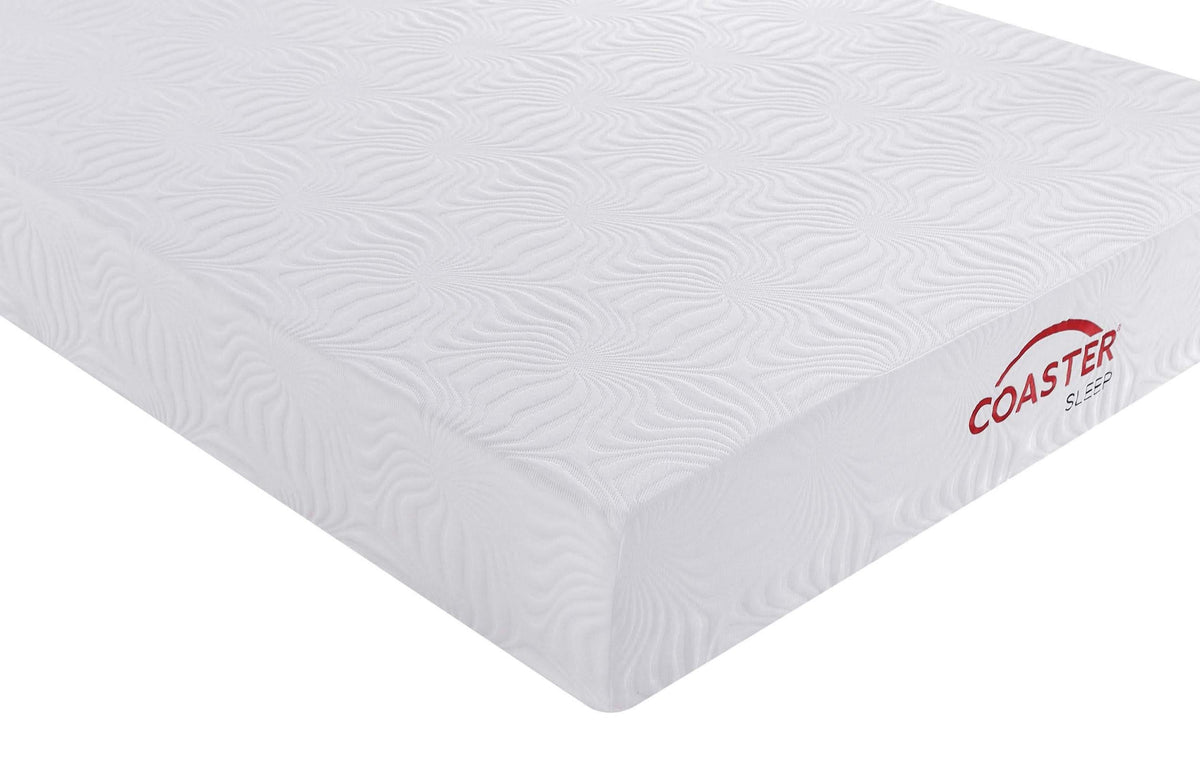 Colchón de espuma viscoelástica Key Twin Long de 10 pulgadas, color blanco