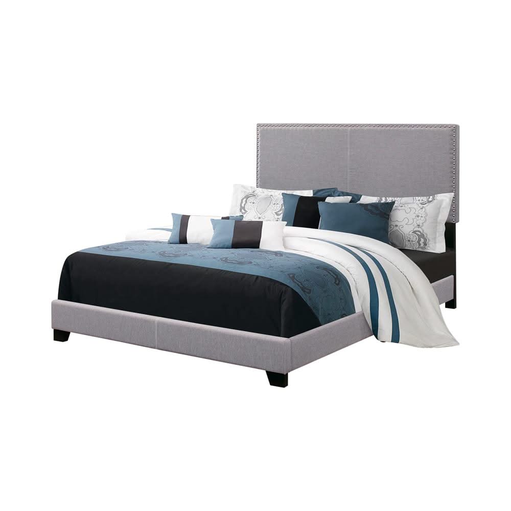 Cama Boyd tapizada de tamaño completo en gris