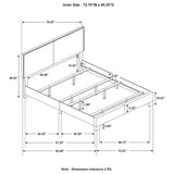 Cama Boyd tapizada California King con paneles en gris