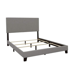 Cama Boyd tapizada Queen con paneles en gris