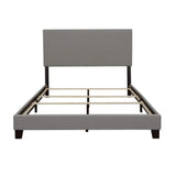 Cama Boyd tapizada Queen con paneles en gris