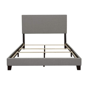 Cama Boyd tapizada Queen con paneles en gris