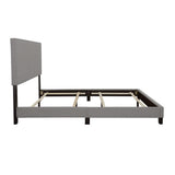 Cama Boyd tapizada Queen con paneles en gris