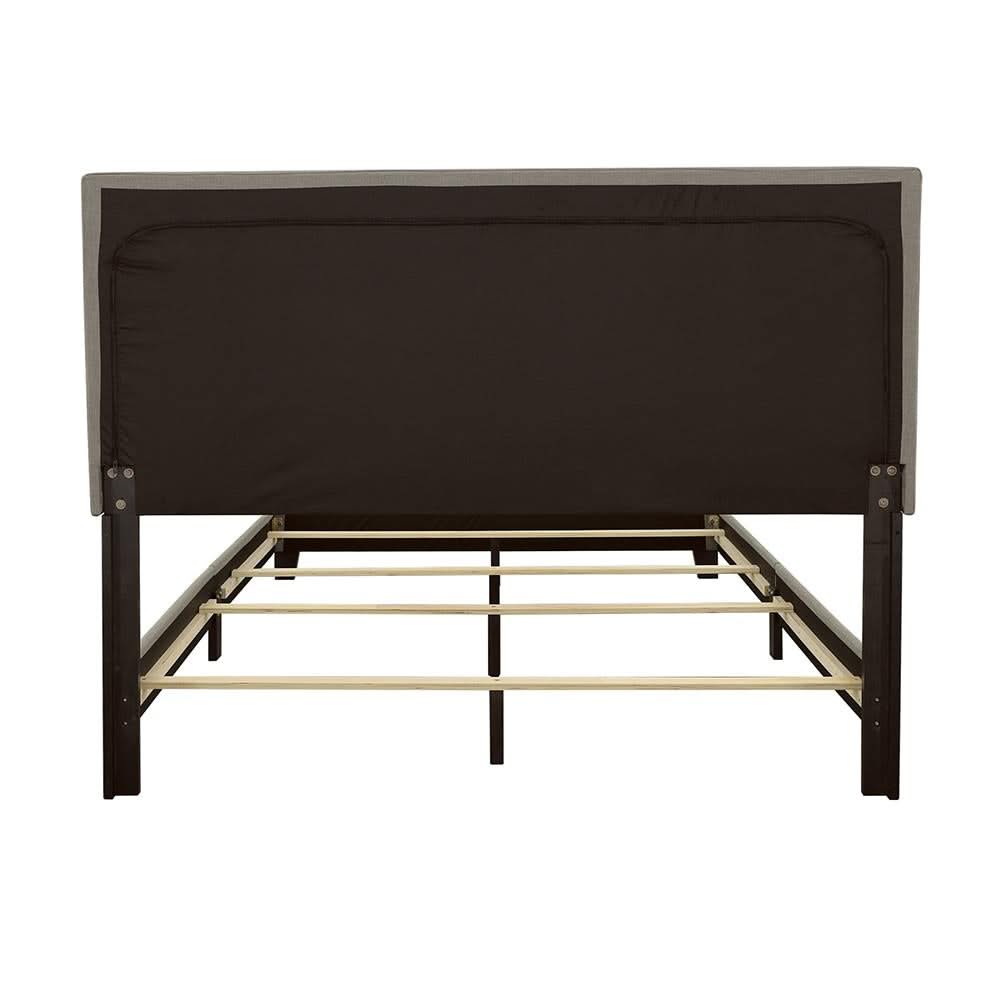Cama Boyd tapizada Queen con paneles en gris