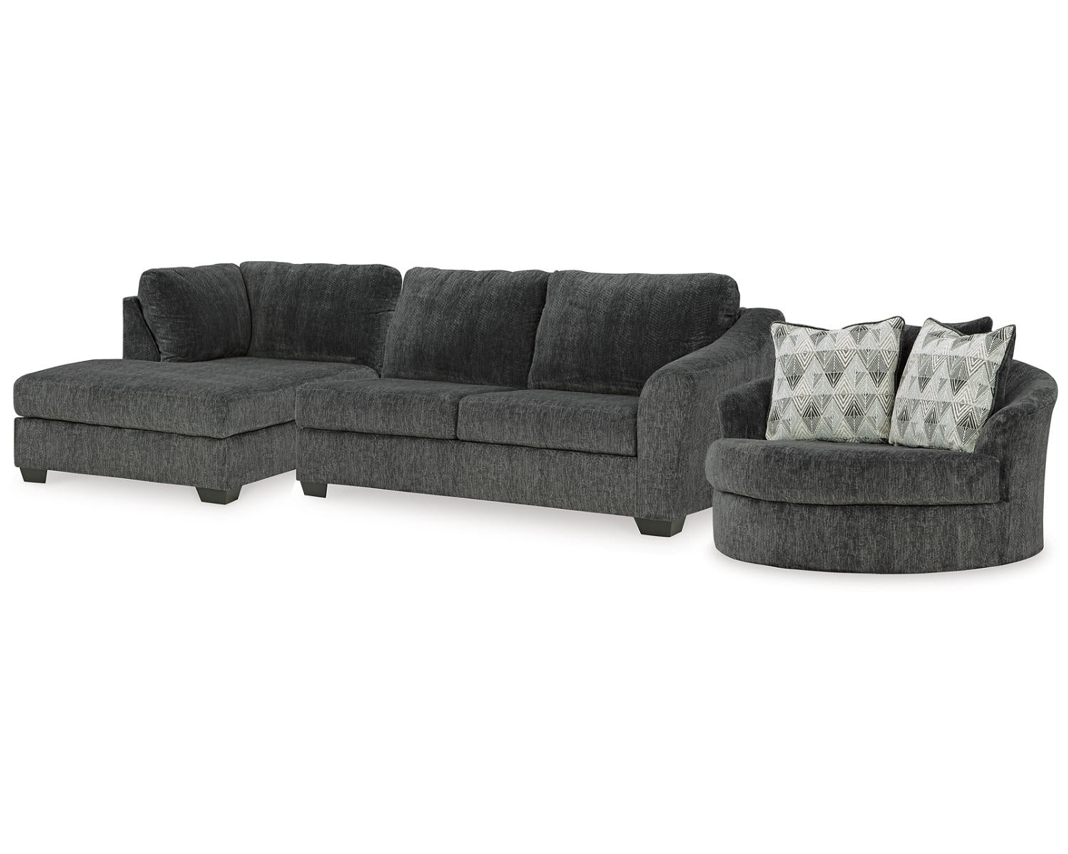 Biddeford 2-Piece Sectional and Oversized Swivel Accent Chair