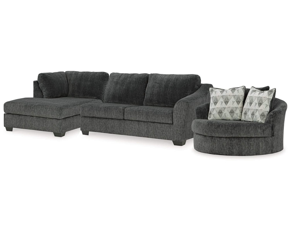 Biddeford 2-Piece Sectional and Oversized Swivel Accent Chair