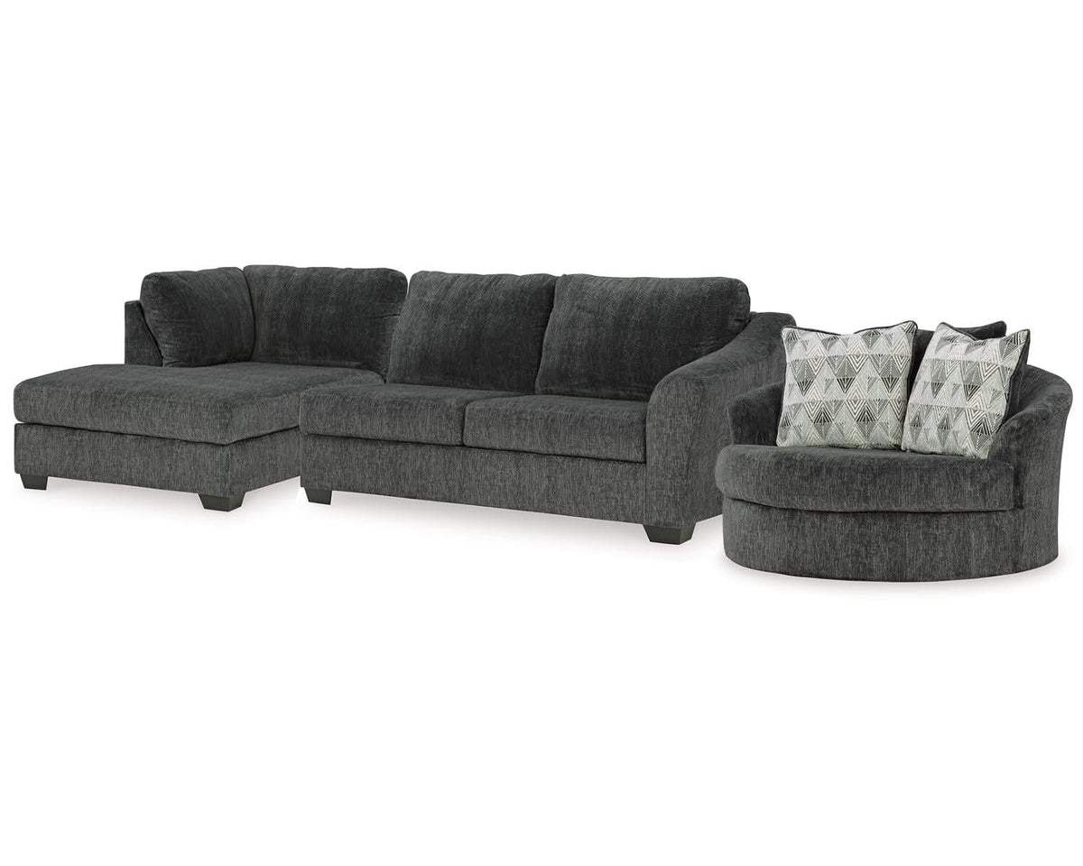 Biddeford 2-Piece Sectional and Oversized Swivel Accent Chair