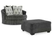 Biddeford Oversized Swivel Chair and Ottoman