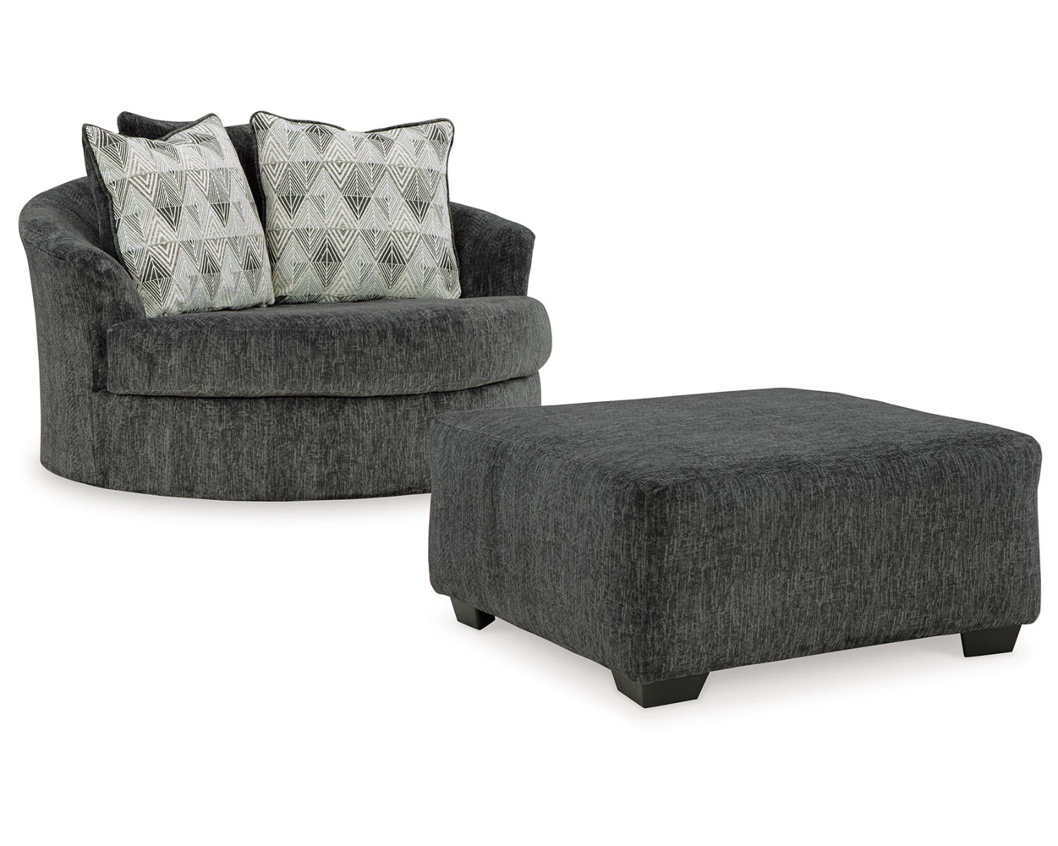 Biddeford Oversized Swivel Chair and Ottoman