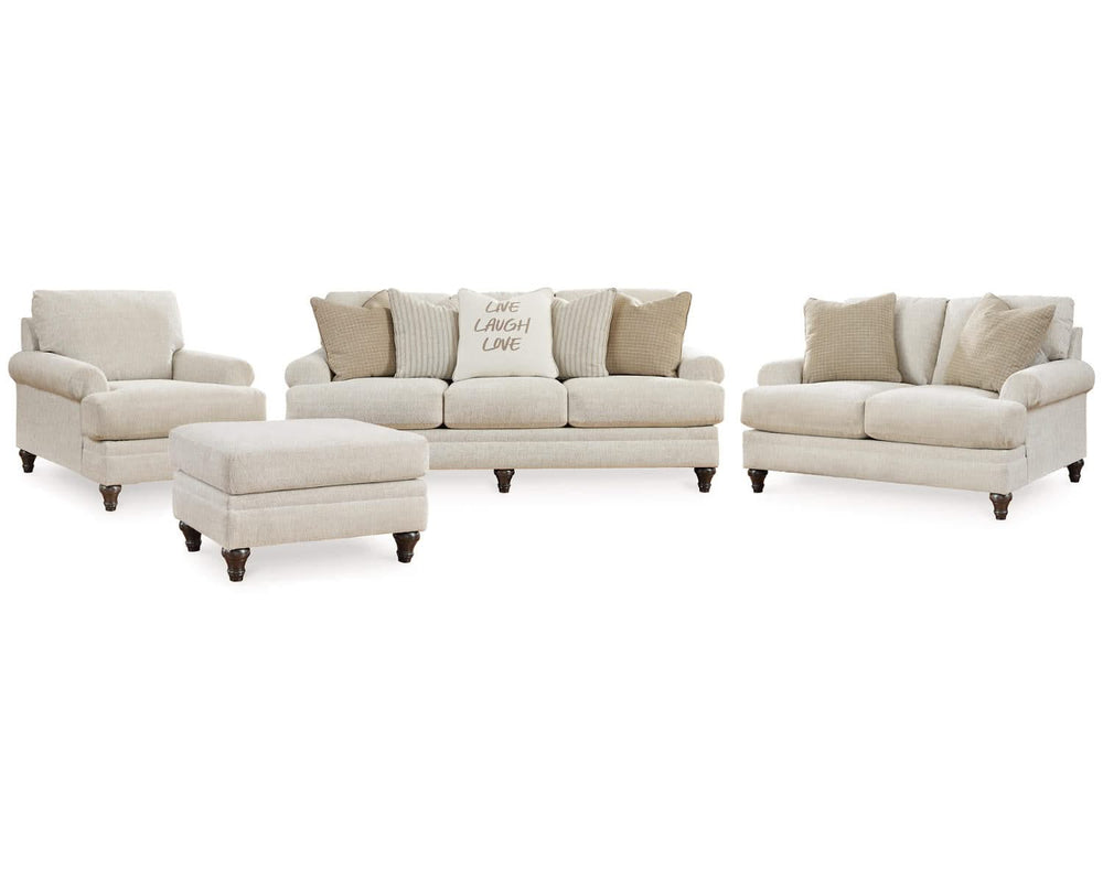 Sofá, loveseat, silla y otomana Valerani