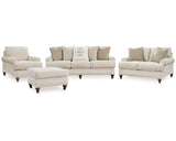 Sofá, loveseat, silla y otomana Valerani
