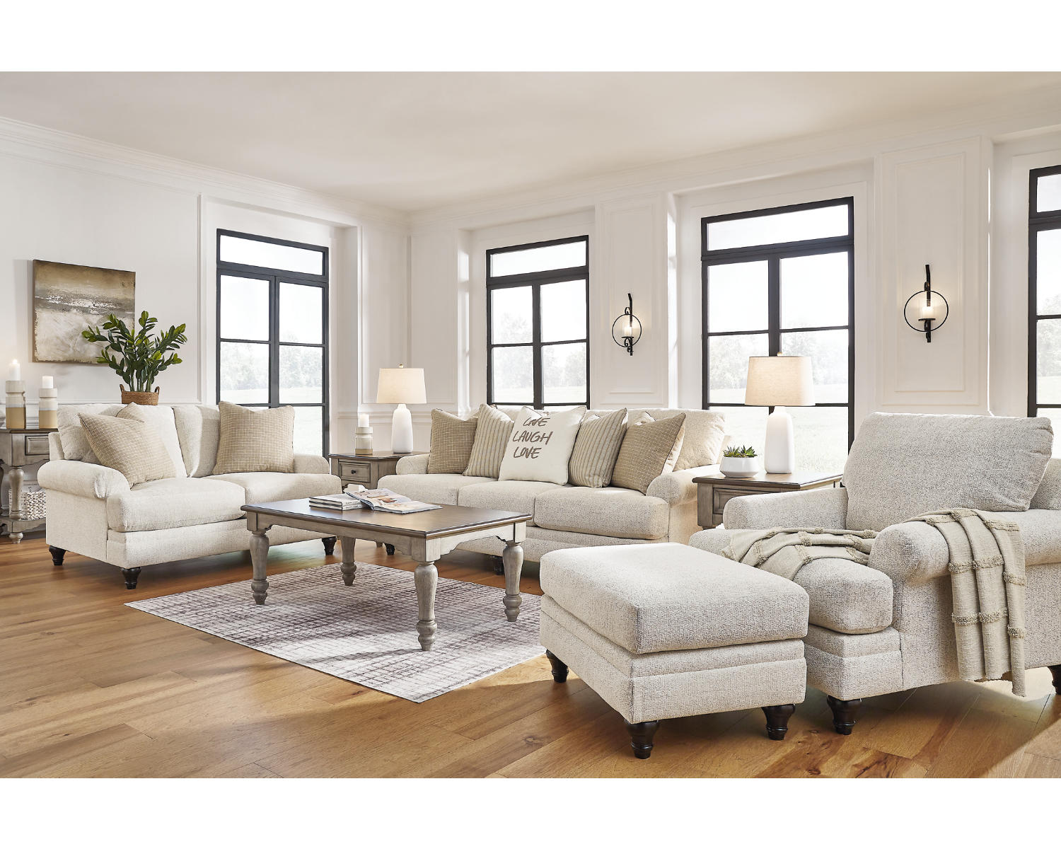 Valerani Sofa, Loveseat, Chair and Ottoman