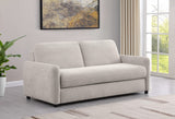 Sofá cama tapizado Rylie con colchón tamaño queen beige