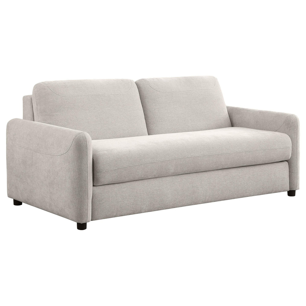 Sofá cama tapizado Rylie con colchón tamaño queen beige