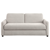 Sofá cama tapizado Rylie con colchón tamaño queen beige