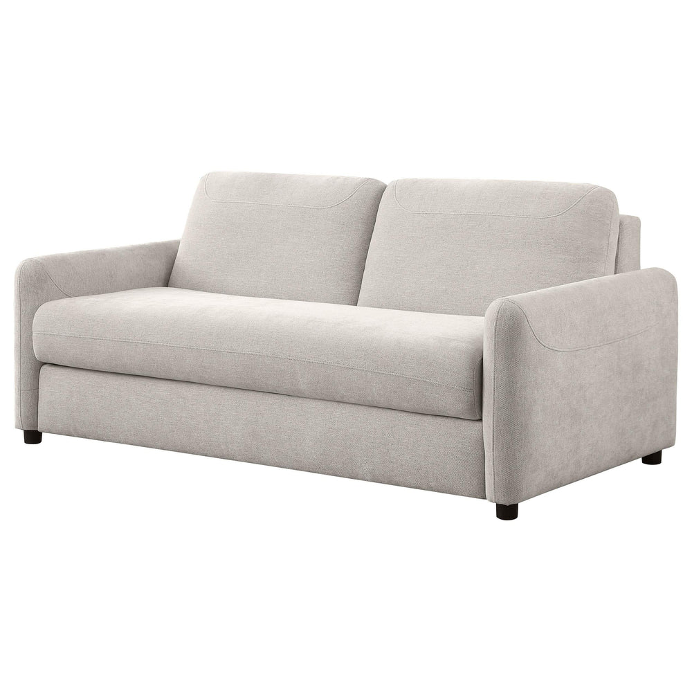 Sofá cama tapizado Rylie con colchón tamaño queen beige