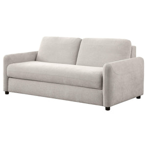 Sofá cama tapizado Rylie con colchón tamaño queen beige