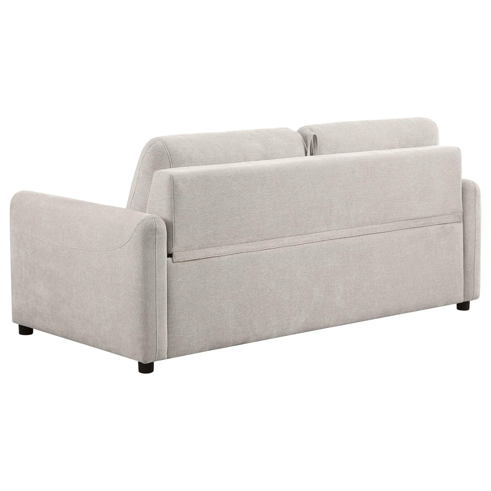 Sofá cama tapizado Rylie con colchón tamaño queen beige